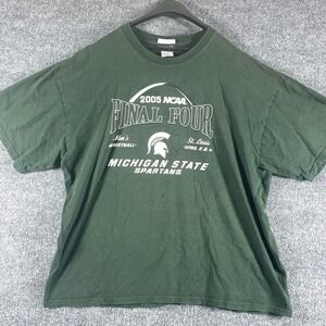 VTG Michigan State Spartans T Shirt Mens XXL Green Final Four 2005 Basketball